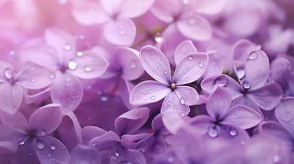 Keuken spatwand met foto Macro image of spring lilac violet flowers, abstract soft floral background © kashif 2158