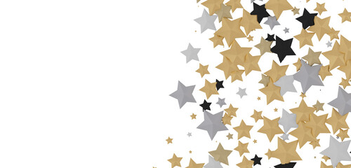 Stars - A gray whirlwind of golden snowflakes and stars. New
