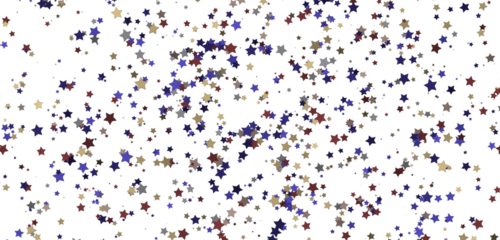 Banner with golden decoration. Festive border with falling glitter dust and stars.