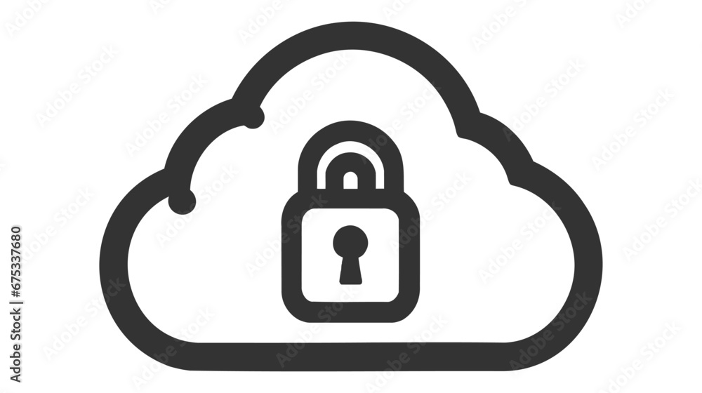 Poster outline cloud security icon. cloud security vector illustration. symbol for web and mobile