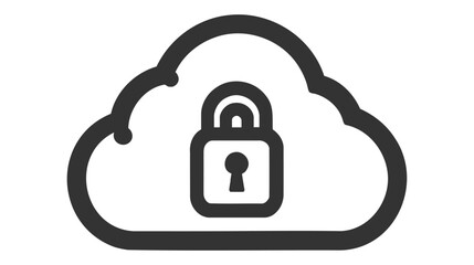 Outline cloud security icon. cloud security vector illustration. Symbol for web and mobile