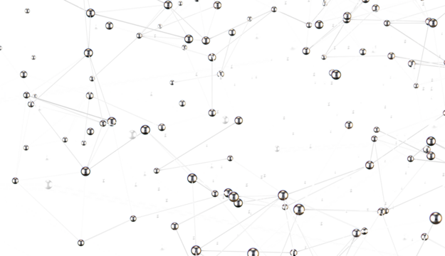 Falling cyber particles. Big data stream. 3d