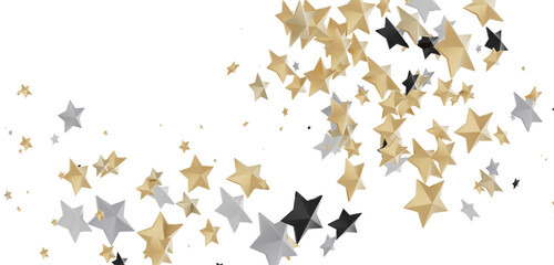 Stars - A gray whirlwind of golden snowflakes and stars. New