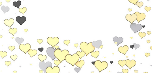 realistic isolated heart confetti on the transparent background for decoration and covering. Concept of Happy Valentine's Day, wedding and anniversary