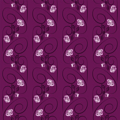 Set of seamless patterns with roses. Vector graphic. EPS 10