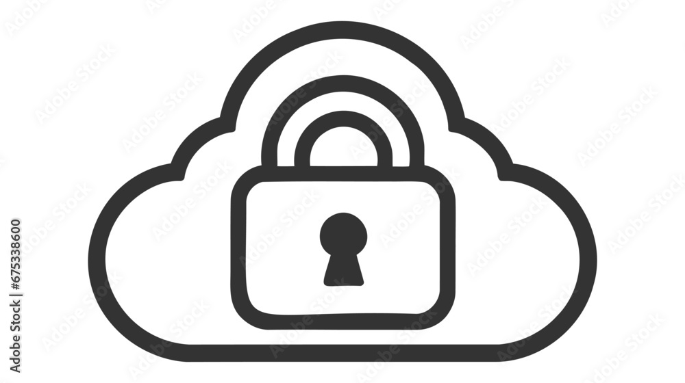 Poster outline cloud security icon. cloud security vector illustration. symbol for web and mobile