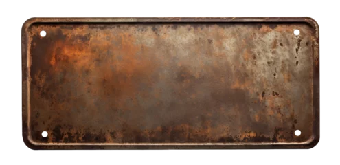 Fototapete Metal plate with a rusted surface, cut out © Yeti Studio