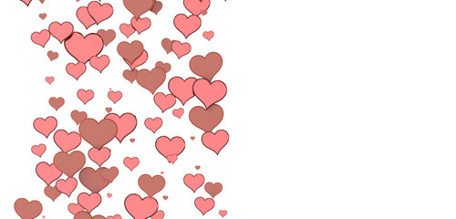  Falling love heart confetti 3d illustration