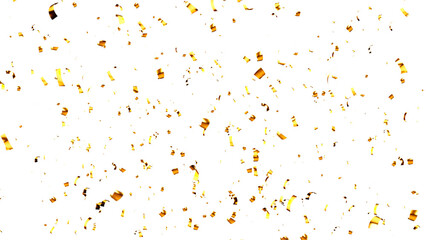 Golden confetti isolated on transparent background. png