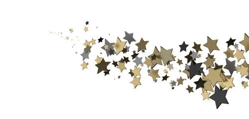 stars gold modern frame in 3d