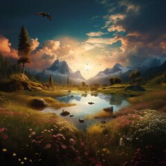 Magnifique paysage de montagnes