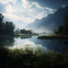 Magnifique paysage de montagnes