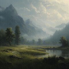 Magnifique paysage de montagnes