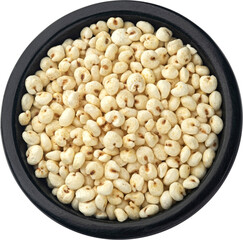 Puffed millet isolated, top view