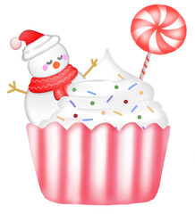 cupcake with snow man 