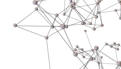 Digital cyberspace with particles and Digital data network connections concept.