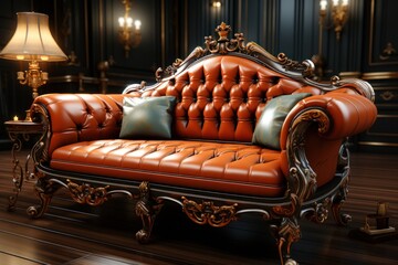 leather sofa in interior 