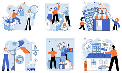 Family business. Vector illustration. The family business metaphor represents unique dynamics and interplay between family and business in family owned enterprise Business finance and industry trends