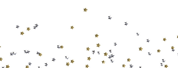 Obraz premium Twinkling Yuletide Skies: Breathtaking 3D Illustration of Falling Christmas Starlights