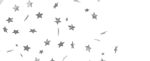 Group of silver stars isolated on white background.