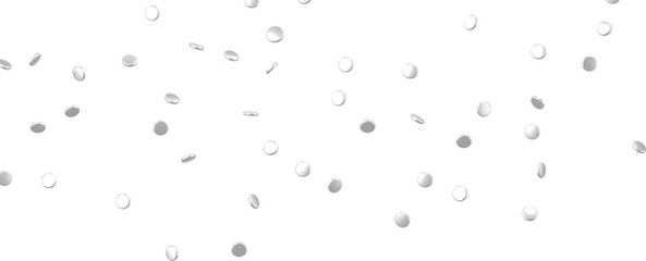 Euphoric Eruption: Magnificent 3D Illustration Showcasing Bursting silver Confetti