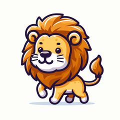 Cute Lion animal cartoon Illustration