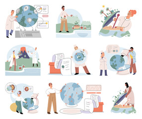 Scientific experiment. Vector illustration. Technology is integral part scientific research, enabling advancements in experimentation The scientific experiment concept serves as framework
