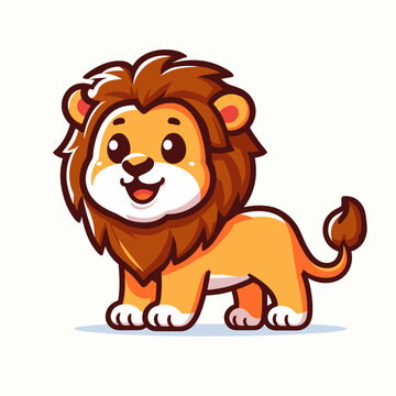 Cute Lion animal cartoon Illustration