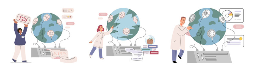 Science. Vector illustration. The structure scientific research involves hypothesis formulation and testing Research is systematic process gathering information and analyzing data The investigation