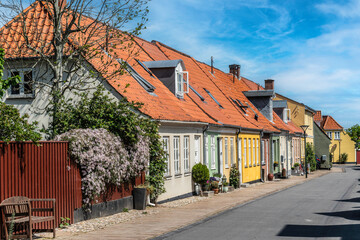 Vintage old homes in Middelfart in Denmark