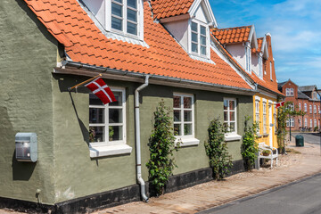 Fototapeta na wymiar Vintage old homes in Middelfart in Denmark