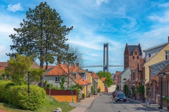 Vintage old homes in Middelfart in Denmark