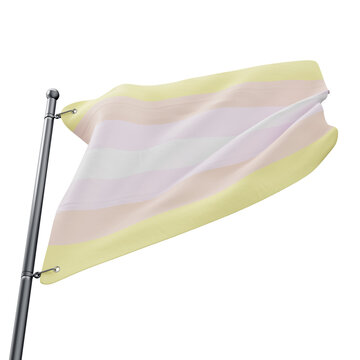 3D flag of the Pangender pride with transparent background
