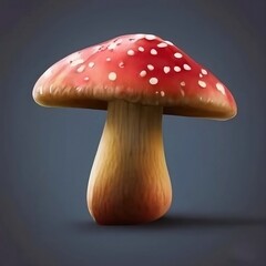 Fly Agaric red and white poisonous mushroom or toadstool background in the forest