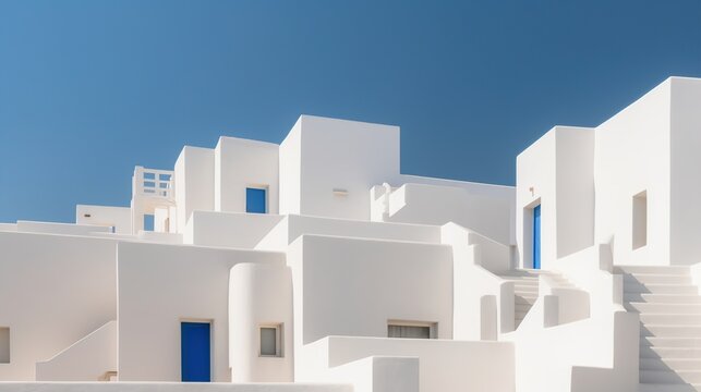 White architecture on Santorini island, Greece. Beautiful summer landscape