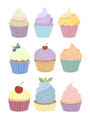 set of cupcakes