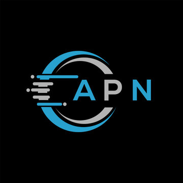 APN letter logo abstract design. APN unique design, APN letter logo design on black background. APN creative initials letter logo concept. APN letter design.APN

