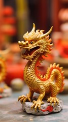 Fototapeta premium Chinese Dragon New Year 3D render style. AI Generated.