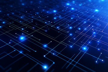 Obraz premium Abstract technology digital line electronic network data innovation concept background.