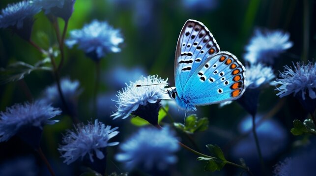Butterfly Flower Images. Beautiful butterfly on blue flowers..This photo contains a beautiful butterfly with wings sitting on blue colored flowers.a nice cute and latest nature photo of flowers