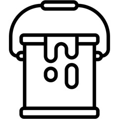 Vector Icon Paint Bucket, Painting, Construction Tools, Color, Bucket