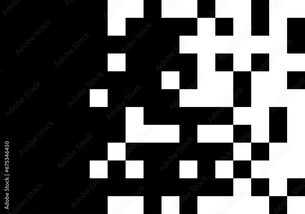 Poster dispersed background. disintegration pixel effect illustration. vector rectangle elements. disappear