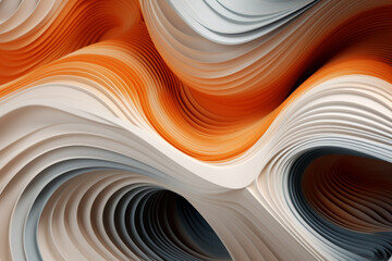 Abstract wavy shapes in colourful line curve motion graphic style