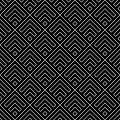 Seamless japanese mountains pattern. Repeated chevrons, diamonds, angle brackets background. Squama ornament. Scales image. Ancient window tracery motif. Digital paper for textile print. Vector art