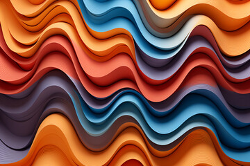 Fototapeta premium Abstract wavy shapes in colourful line curve motion graphic style