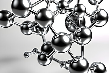 3d rendering illustration abstract molecule luxury elegant chemical biology for medical health structure AI generated