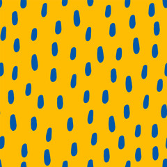 Yellow seamless pattern with blue spots