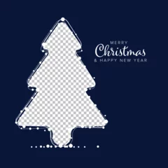 Gardinen Minimalist Christmas flyer/card template with christmas tree frame for the photo © Petr Vaclavek