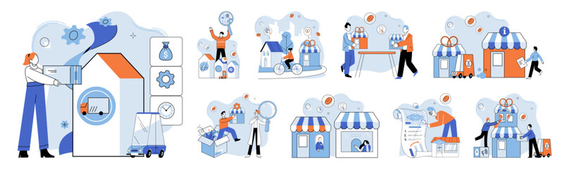 Small business. Vector illustration. Small businesses play vital role in driving economic growth and innovation The success small business hinges on effective marketing strategies and consumer