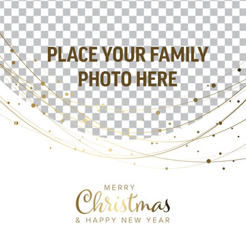 Light Christmas winter family photo card layout template